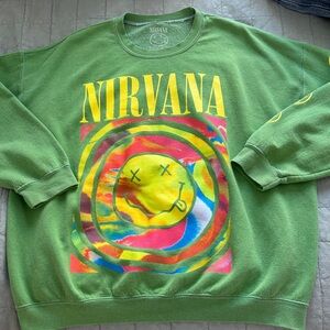 Green Urban Outfitters Nirvana Crewneck